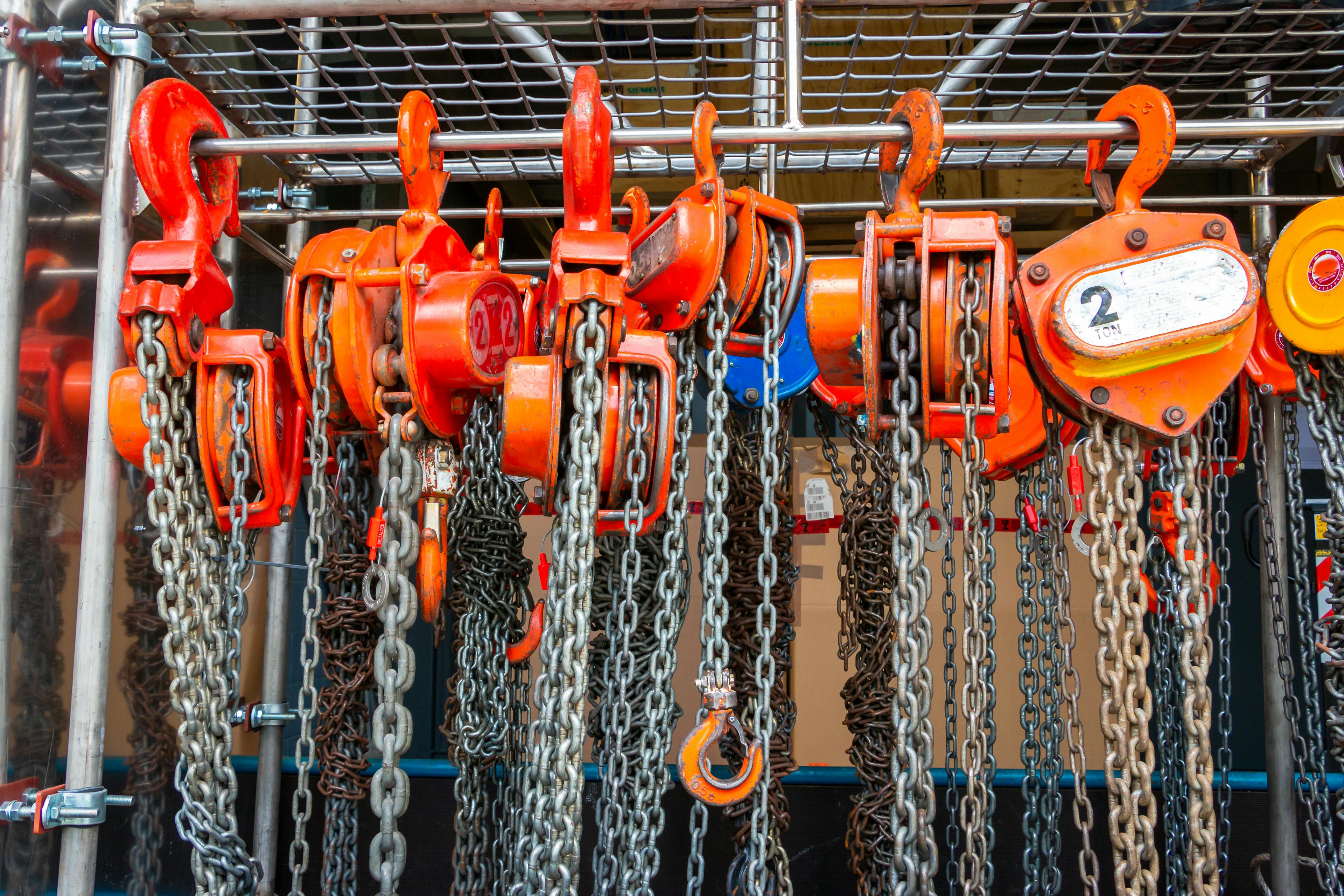 Construction lifting equipment hanging up