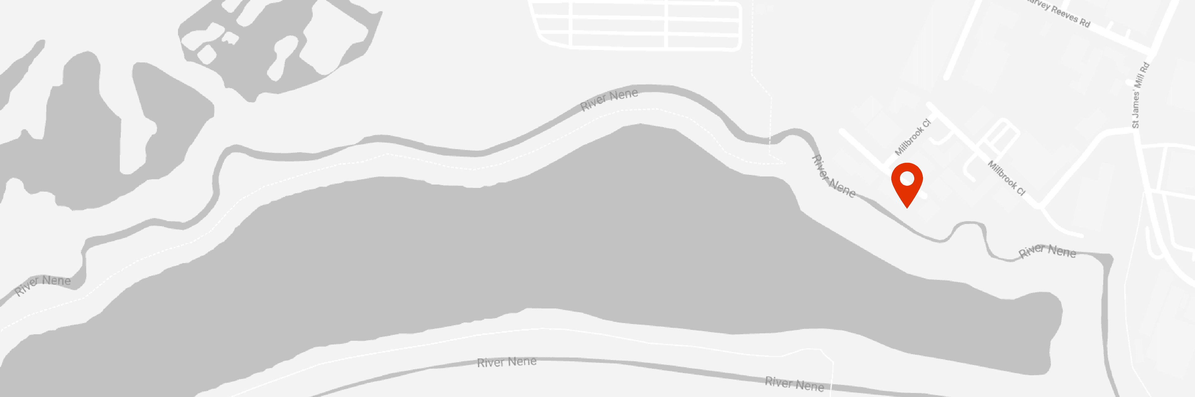 A pin on a map at 18 Millbrook Close, Northampton