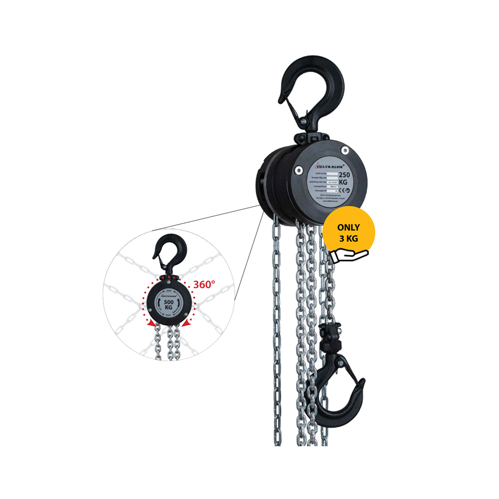 Aluminium manual chain hoist 360