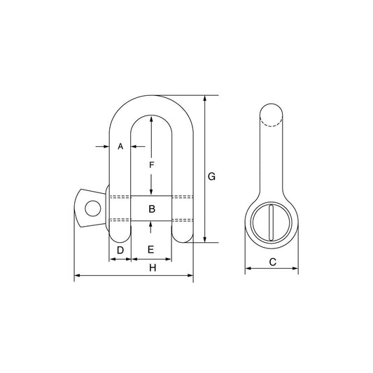 Green Pin ® Standard Dee Shackle with Screw Collar Pin – HIRE or SALE