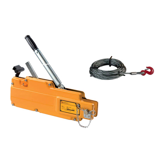 Pulling hoist with steel casing