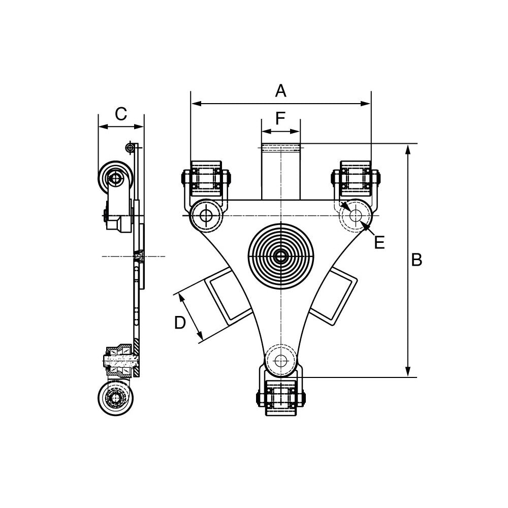 Viper 360° Rotating Machinery Moving Skate 2T – VRS2