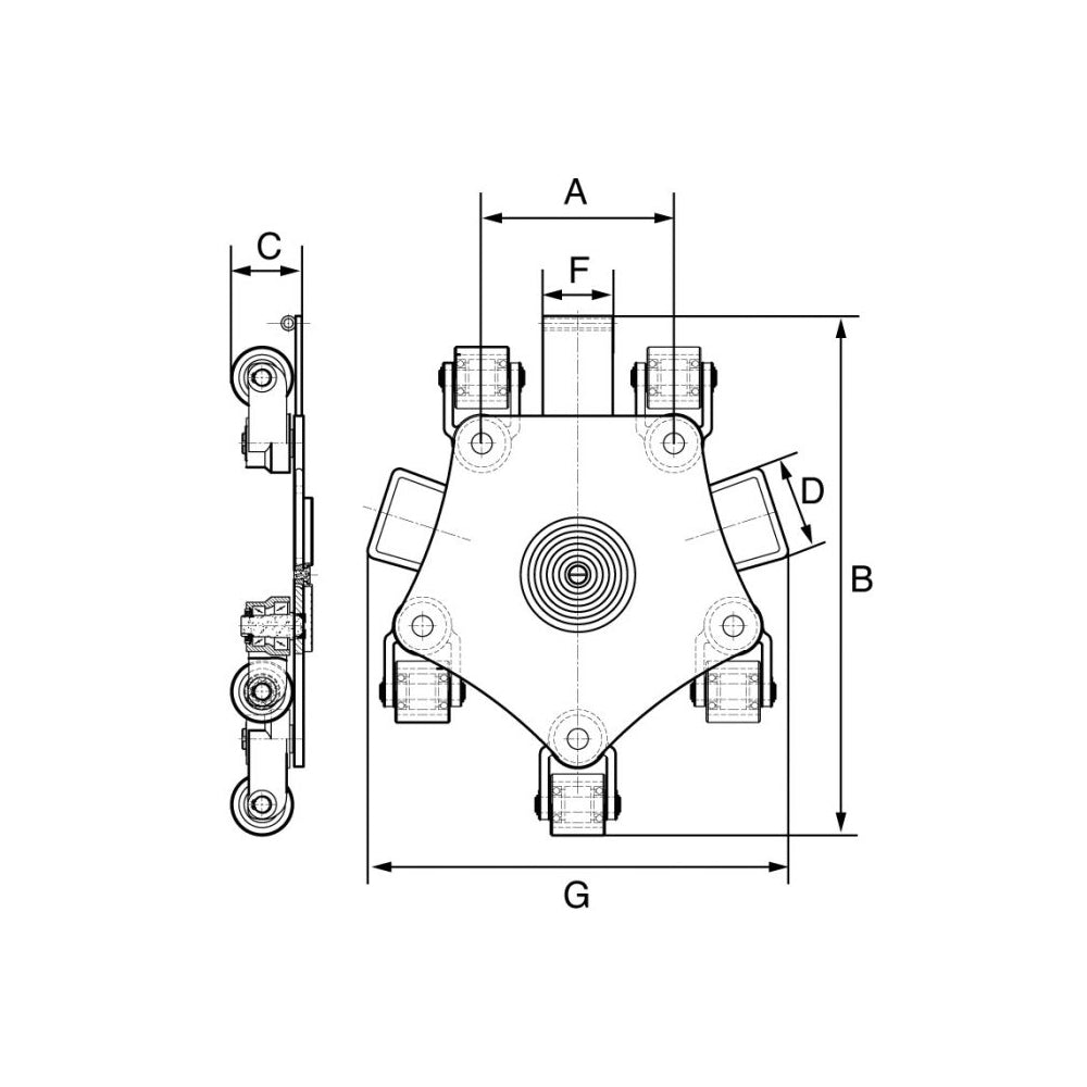 Viper 360° Rotating Machinery Moving Skate 4T – VRS4